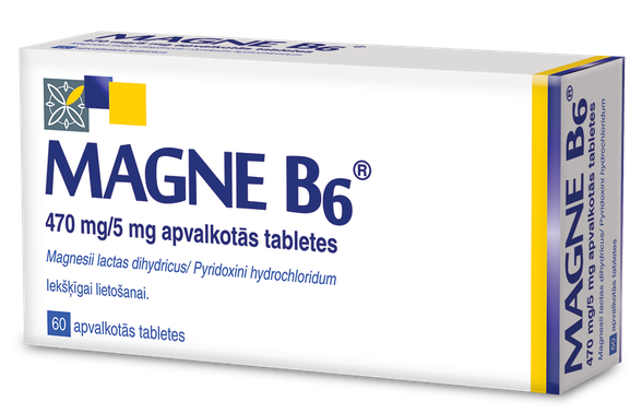 MAGNE B6 470 mg /5 mg tabletes, 60 gab.