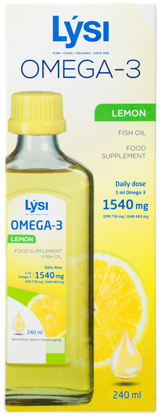 LYSI Fish Oil Omega - 3 Lemon oil, 240 ml