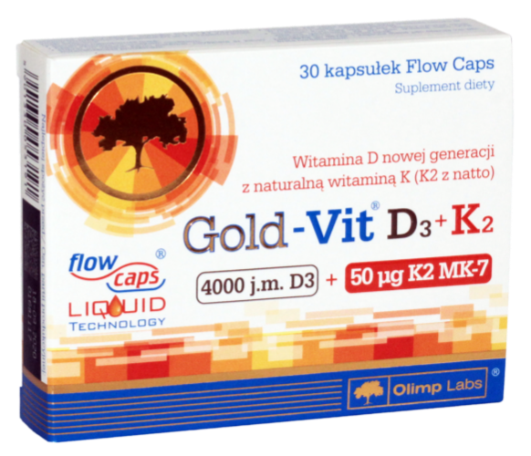 OLIMP LABS Gold Vit D3 + K2 4000SV + 50 mcg capsules, 30 pcs.