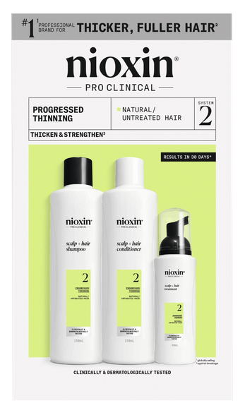 NIOXIN Hair Care System 2 Kit for Natural Hair with Progressed Thinning set, 1 pcs.