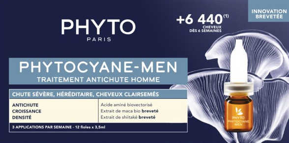 PHYTO  Phytocyane-Men Progressive Anti-Hair Loss Treatment For Men 3,5 ml ампулы, 12 шт.