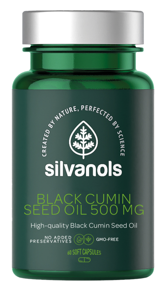 SILVANOLS Premium Black Cumin Seed Oil 500 mg kapsulas, 60 gab.