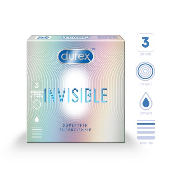 DUREX Invisible Extra Sensitive condoms, 3 pcs.