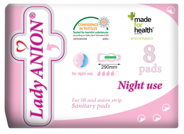 LADY ANION Night Use pads, 8 pcs.