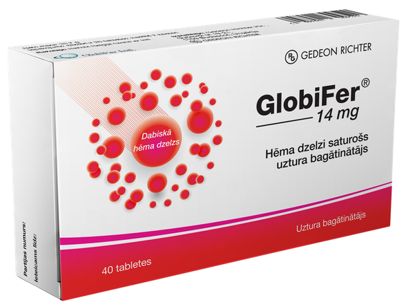 Gedeon richter GLOBIFER 14 mg tabletes, 40 gab.