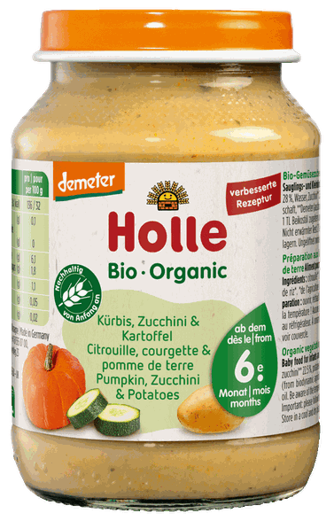 HOLLE Potato, pumpkin and zucchini puree, 190 g