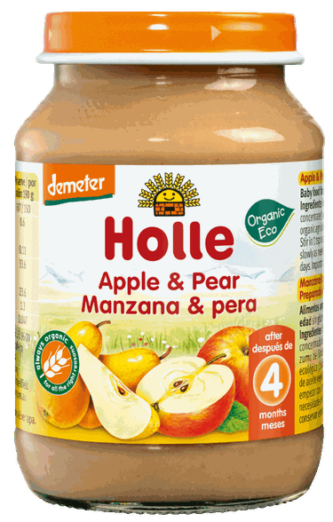 HOLLE Apple and plum puree, 190 g