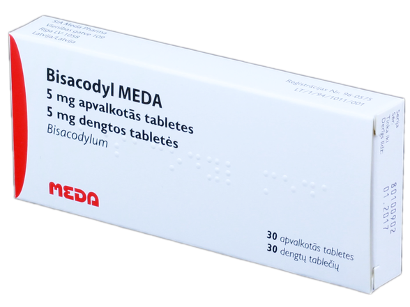 BISACODYL MEDA 5 mg tabletes, 30 g