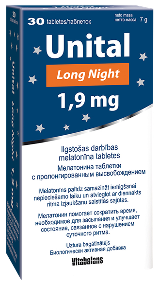 UNITAL Long Night 1,9 mg tabletes, 30 gab.