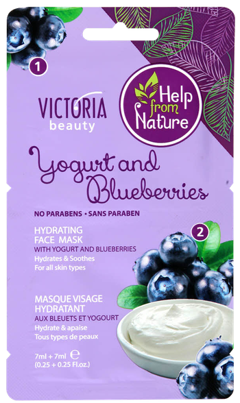 VICTORIA BEAUTY Blueberries & Yogurt 7ml facial mask, 2 pcs.