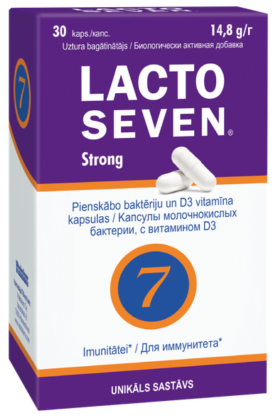Lactoseven LACTO SEVEN Strong kapsulas, 30 gab.