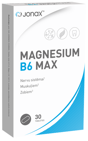 JONAX Magnesium B6 MAX tabletes, 30 gab.