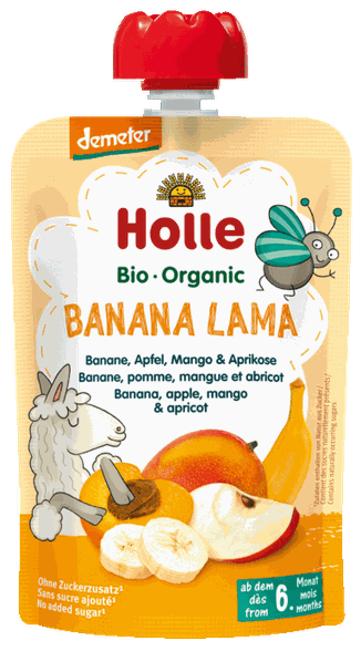 HOLLE Banānu, ābolu un mango biezenis, 100 g