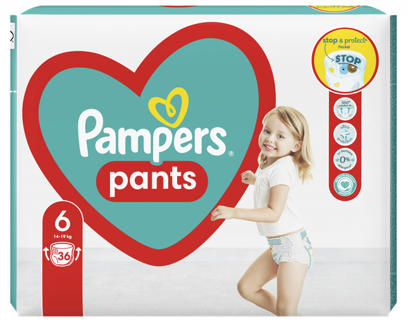 PAMPERS Maxi Pack 6 (14-19 kg) biksītes, 36 gab.