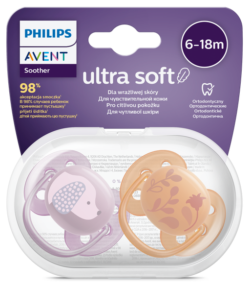 PHILIPS Avent Ultra Soft 6-18 m. соска, 2 шт.