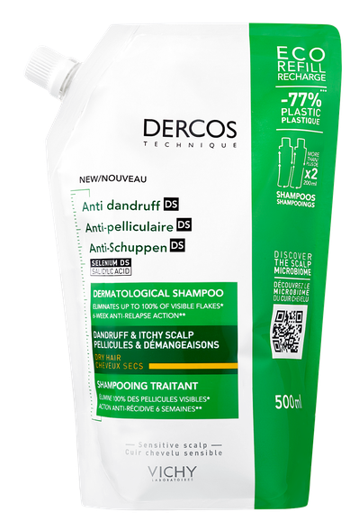 VICHY Dercos DS Dry Hair Refill šampūns, 500 ml