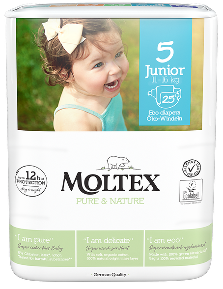 Moltex Eco Pure & Nature 5 Junior (11-25 kg) autiņbiksītes, 25 gab.