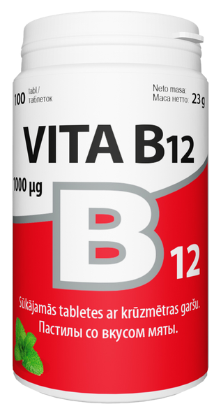 VITA B12 tabletes, 100 gab.