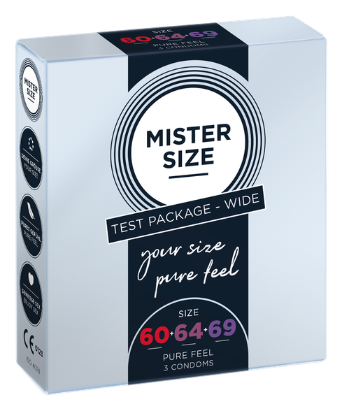 MISTER SIZE 3 sizes 60-64-69 condoms, 3 pcs.