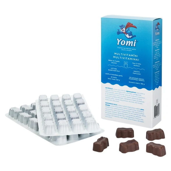 YOMI Мультивитамины Со Вкусом Шоколада мармеладные мишки, 60 шт.