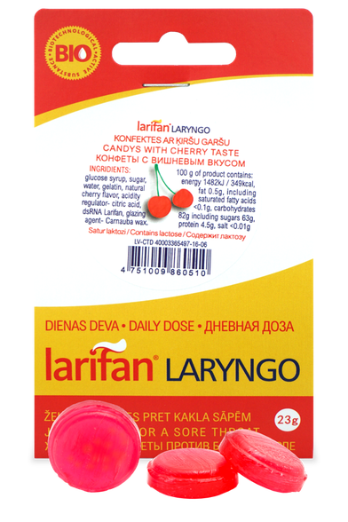 LARIFAN Laryngo  вишня желейные конфеты, 23 г