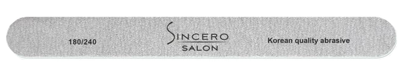 SINCERO SALON Profesional 180/240 Серая пилочка для ногтей, 1 шт.