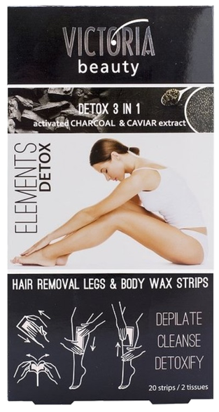 VICTORIA BEAUTY Elements Detox hair removal wax strips, 20 pcs.