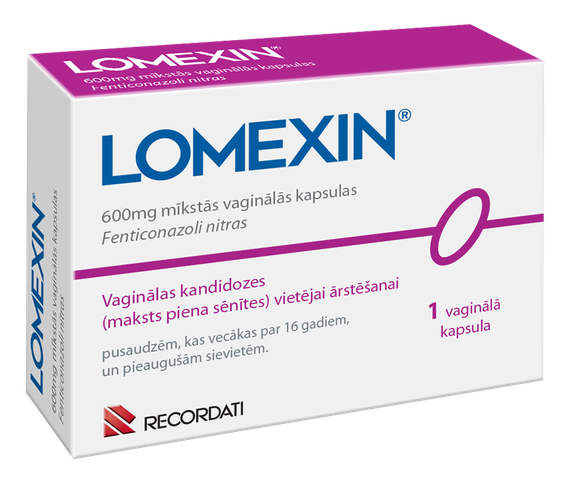 LOMEXIN 600 мг вагинальные капсулы, 1 шт.