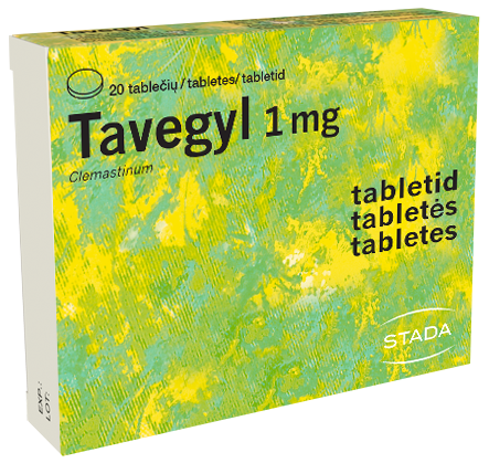 TAVEGYL 1 mg tabletes, 20 gab.