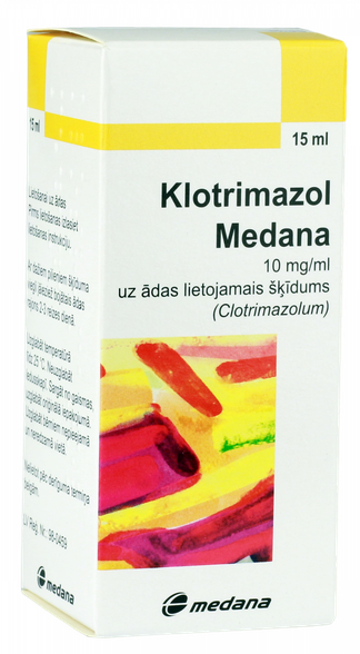 KLOTRIMAZOL MEDANA 10 mg/ml šķīdums, 15 ml