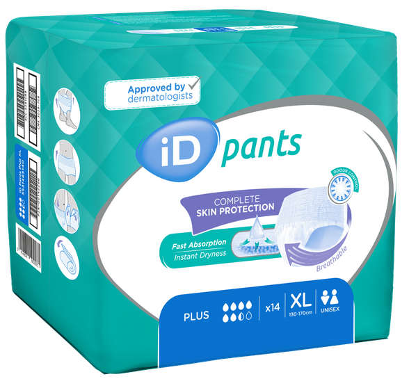 ID Pants Plus XL (130-170 cm) nappy pants, 14 pcs.