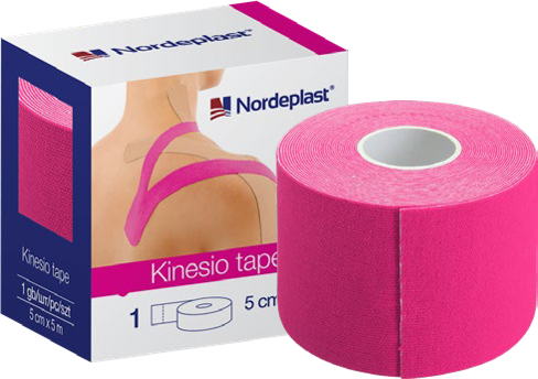 NORDEPLAST   pink, 5cm x 5m kinesiology tape, 1 pcs.