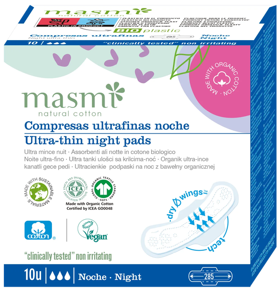 MASMI Ultra Night higiēniskās paketes, 10 gab.