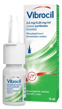 VIBROCIL 2.5mg/0.25mg/ml deguna aerosols, 15 ml
