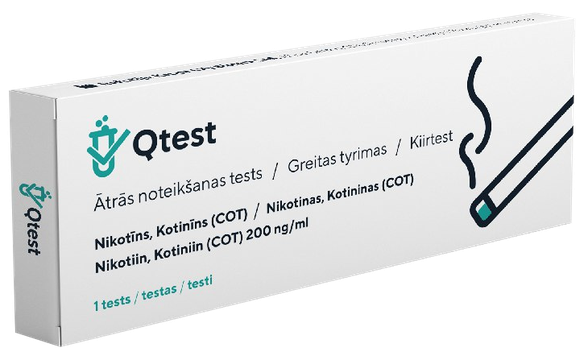 QTEST Nikotīna (COT) ātrais tests, 1 gab.