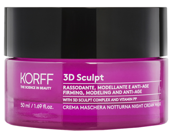 KORFF 3D Sculpt Night aprises veidojošs pretnovecošanās krēms sejas maska, 50 ml