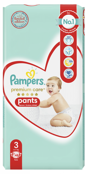 PAMPERS Premium Care 3 (6-11 kg) nappy pants, 48 pcs.
