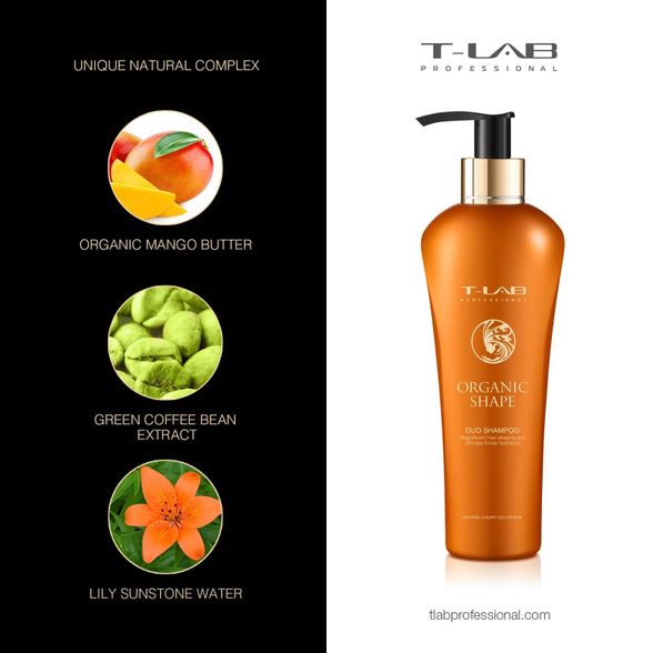 T-LAB Organic Shape Duo Shampoo shampoo, 300 ml