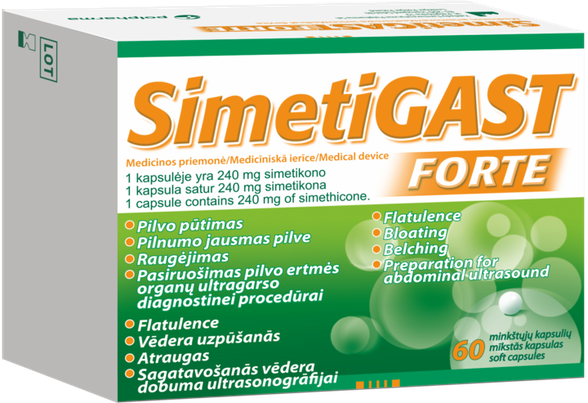 SIMETIGAST FORTE 240 mg kapsulas, 60 gab.