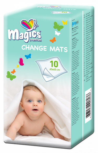 MAGICS Bērnu higiēniskie 60x60 absorbējošie palagi, 10 gab.