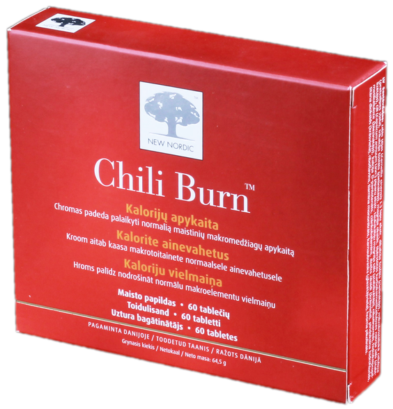 NEW NORDIC Chili Burn tabletes, 60 gab.