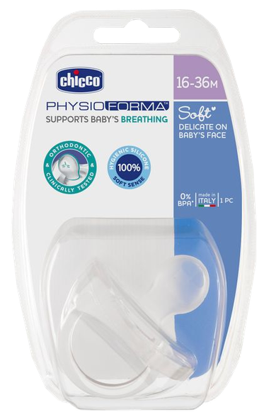 CHICCO Physio Silicone 16 м+ соска, 1 шт.