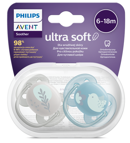 PHILIPS Avent Ultra Soft 6-18 m. soother, 2 pcs.