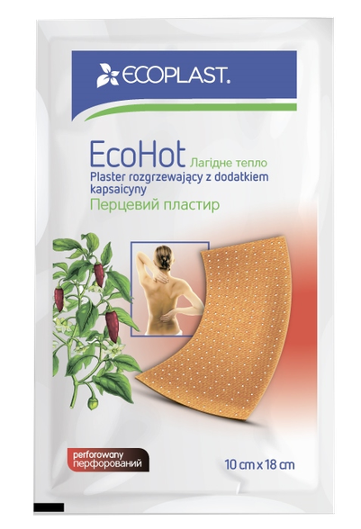 ECOPLAST Ecohot Согревающий Перцовый 10x18см пластырь, 1 шт.