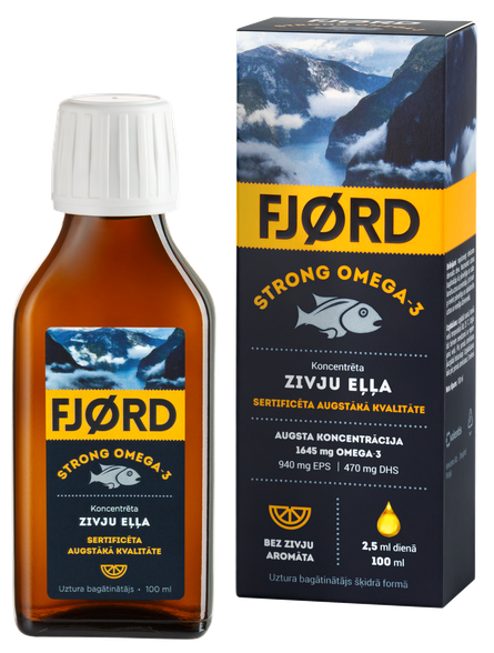 FJORD STRONG Omega-3 zivju eļļa, 100 ml