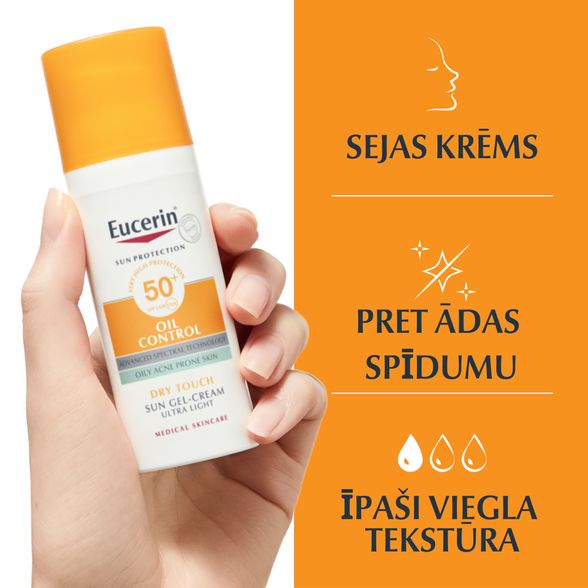 EUCERIN Sun Oil Control SPF 50+ saules aizsarglīdzeklis, 50 ml