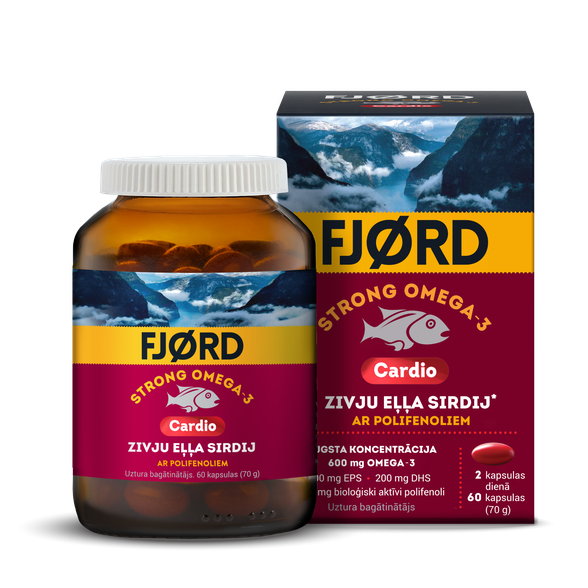 FJORD STRONG Strong Omega-3 Cardio kapsulas, 60 gab.