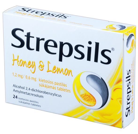 STREPSILS Honey & Lemon sūkājamās tabletes, 24 gab.