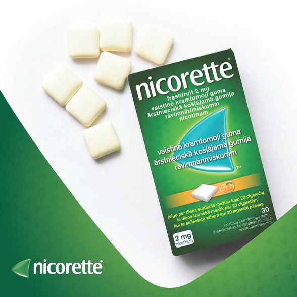 NICORETTE   Freshfruit 2 мг лечебная жевательная резинка, 30 шт.