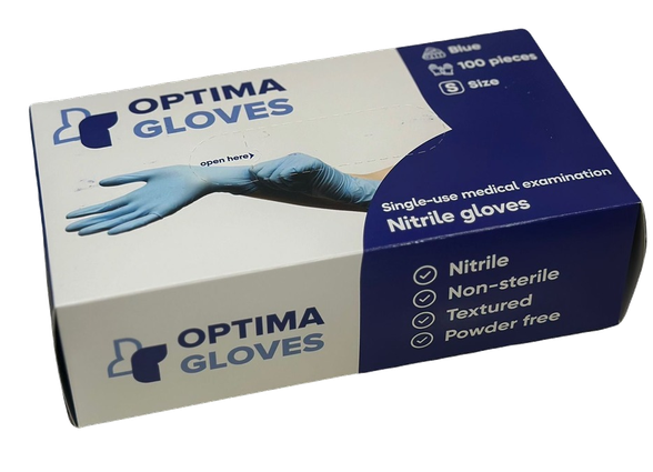 OPTIMA Size S, Blue, nitrile gloves, 100 pcs.